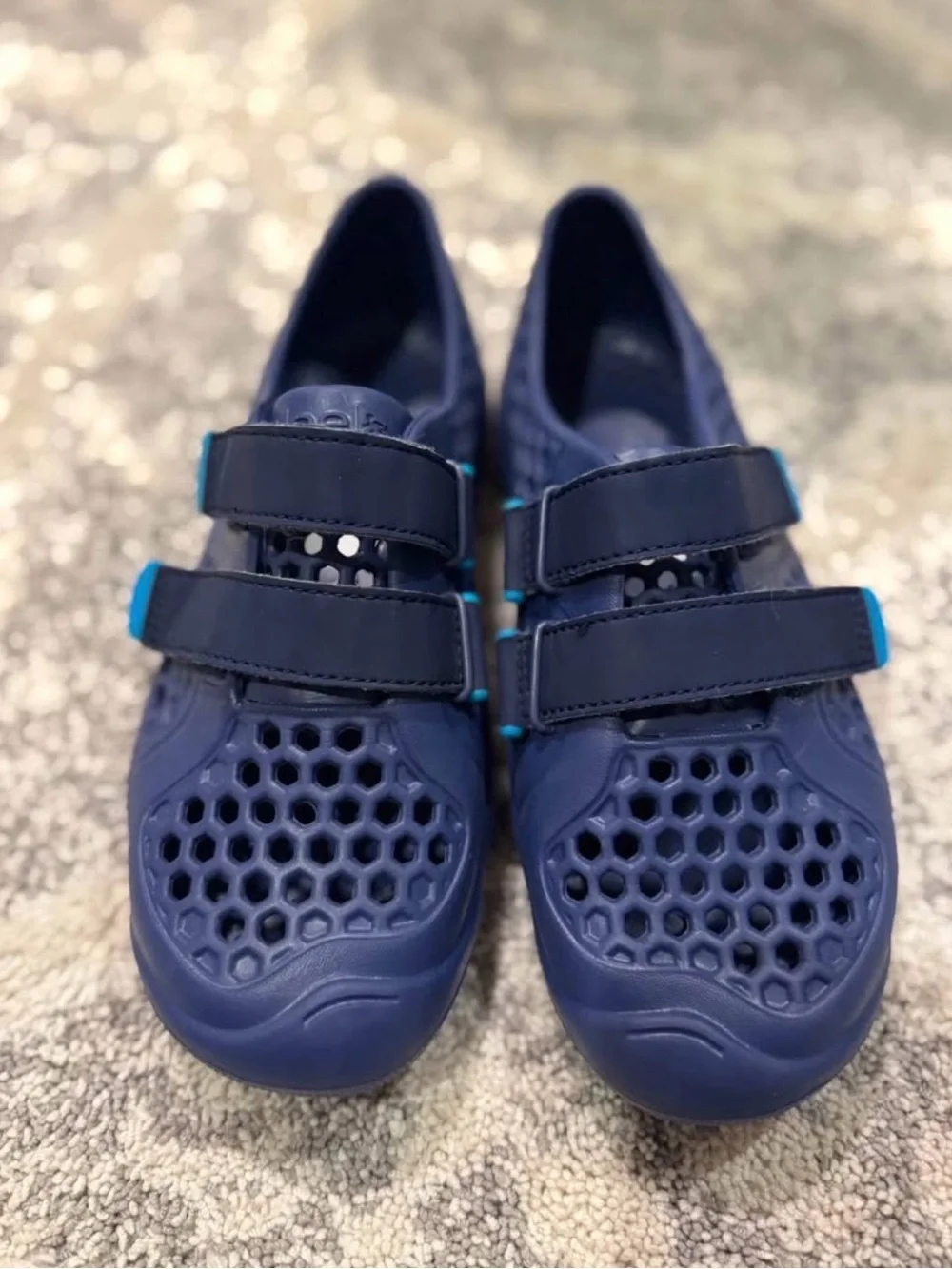 PLAE Kids Navy Blue Water Shoes with Teal Accents